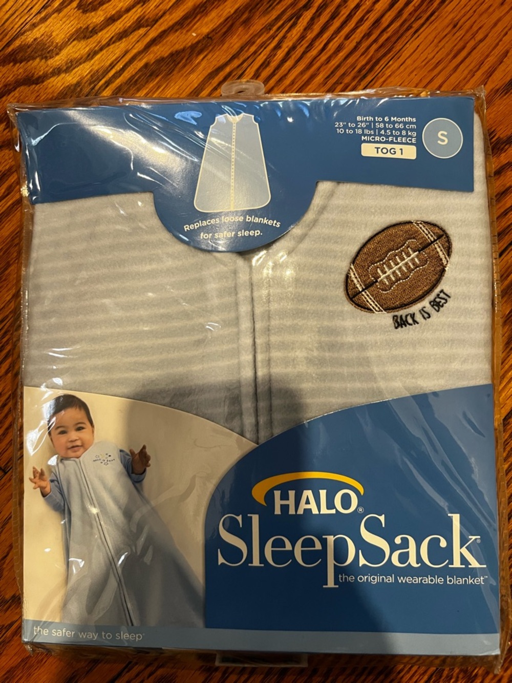 HALO Kids Micro-Fleece SleepSack Wearable Blanket - Light Gray Stripes